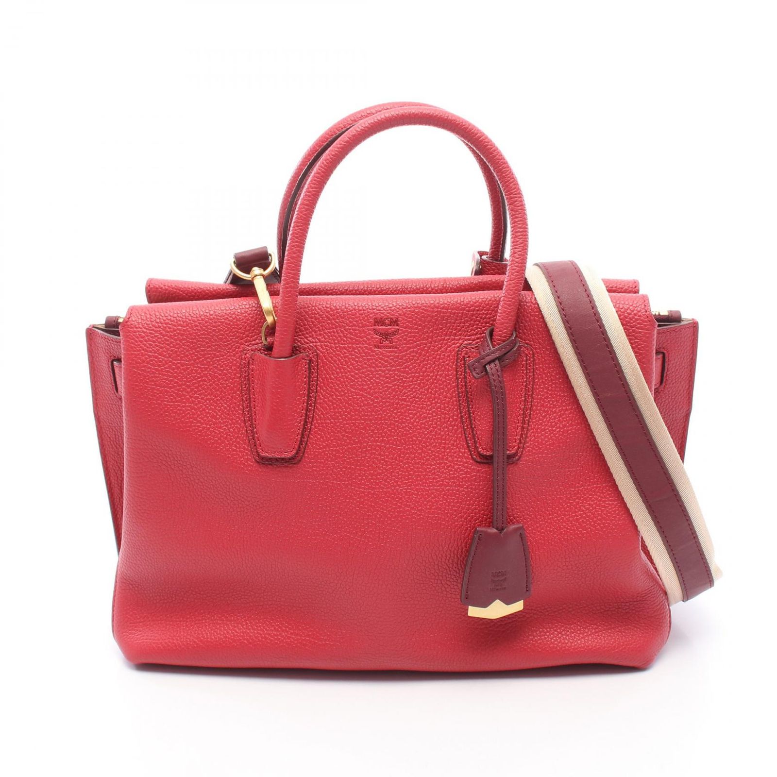 エム・シー・エム MCM ハンドバッグ MILLA ミラ 2WAY レッド レザー MILLA 2wayトート レディース Used B