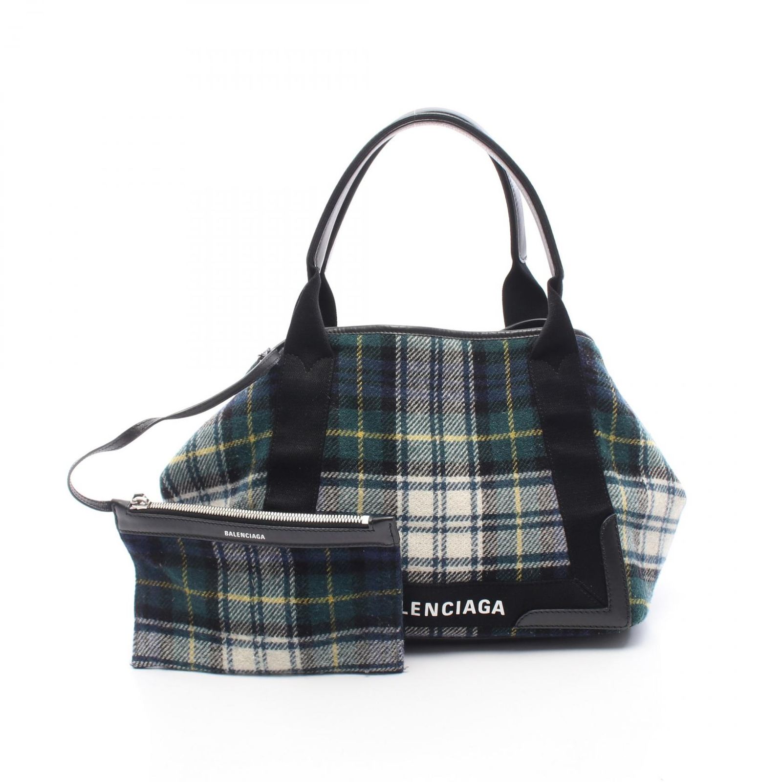 バレンシアガ NAVY CABAS S ネイビーカバ ブランドオフ BALENCIAGA レザー トートバッグ レザー 中古 レディー バレンシアガ BALENCIAGA トートバッグ NAVY CABAS S ネイビーカバ タータンチェック 33993 ブラック/アイボリー/グリーン  ウール レザー ネイビーカバS レディース - メルカリ