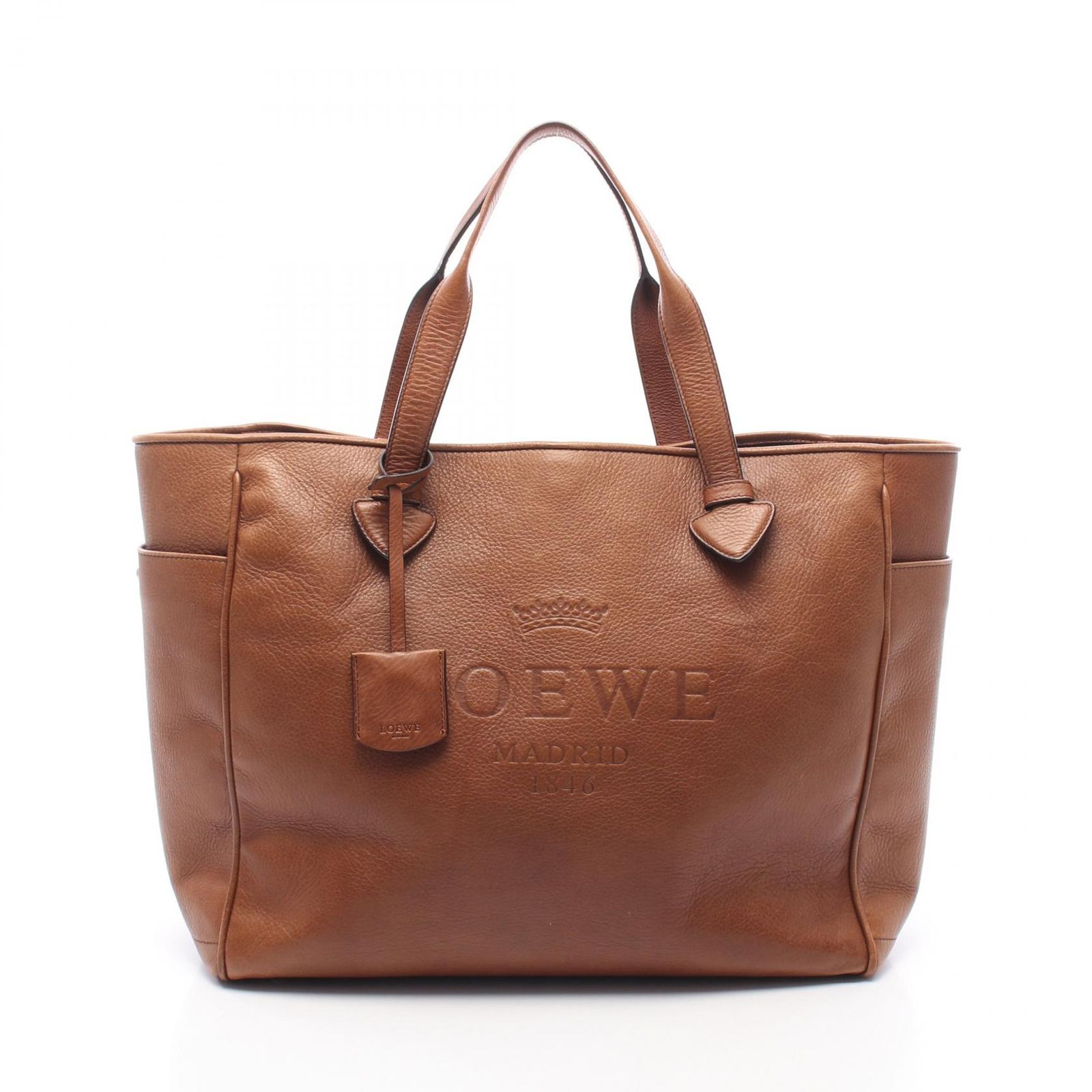 ロエベ LOEWE トートバッグ HERITAGE ヘリテージ ラージ ブラウン レザー ヘリテージ トート レディース Used B