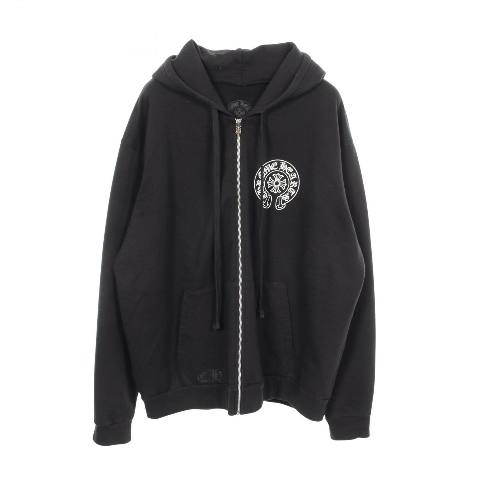 クロムハーツ CHROME HEARTS パーカー ホースシュー CHプラス ダガージップ ロス限定 BK コットン ダガージップアップパーカー ロス限定 メンズ Used A