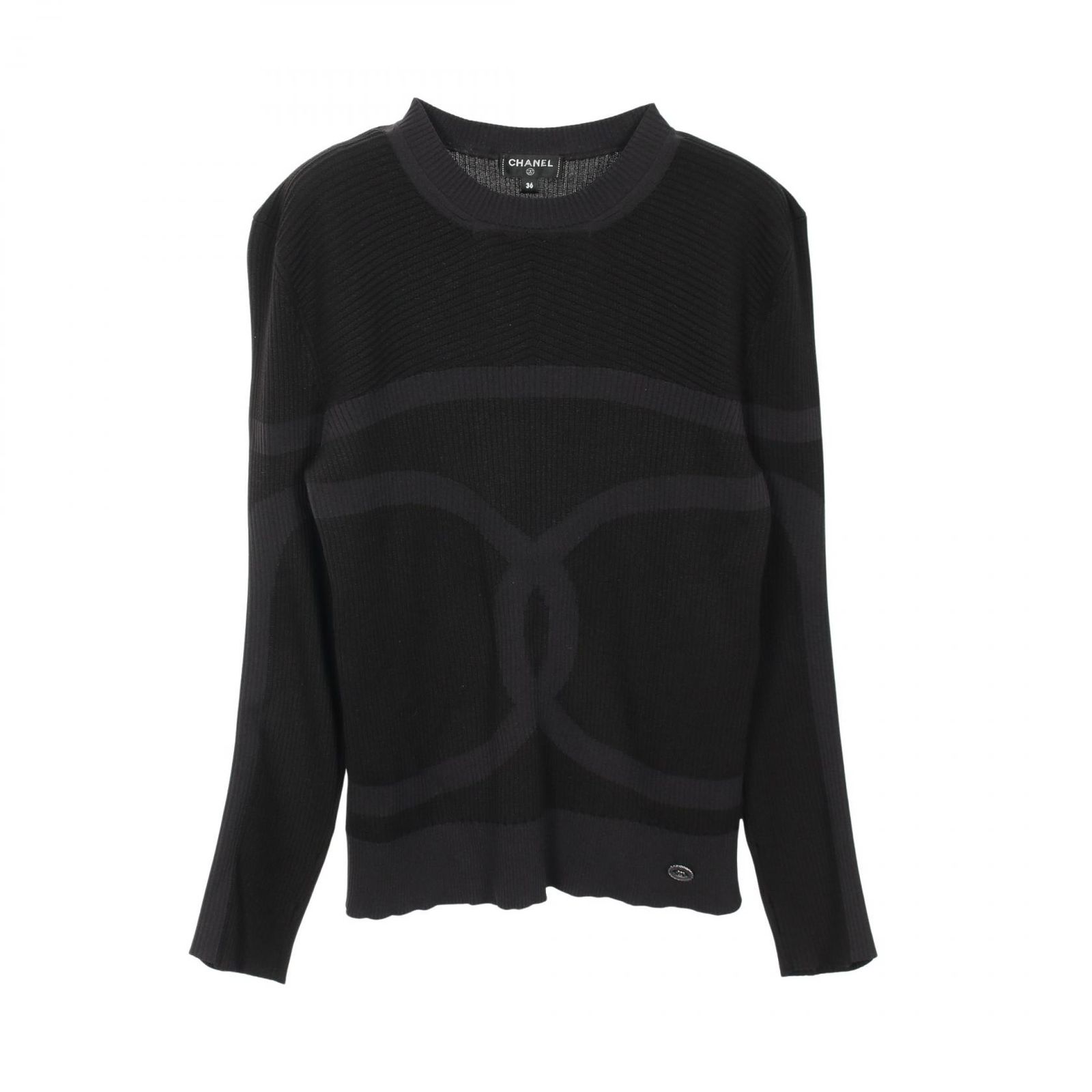 シャネル CHANEL ニット ココマーク P62192K47581 ブラック シルク ニット レディース Used A