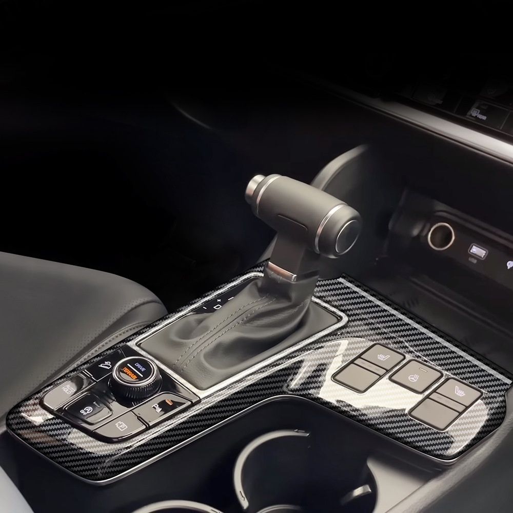 【送料無料】キア スポーテージ Kia Sportage 2022 専用 シフトパネルカバー センターコンソールガーニッシュ カーボン調 ABS製 ドレスアップ 傷防止 高級感 簡単装着 インテリアカスタム 1セット