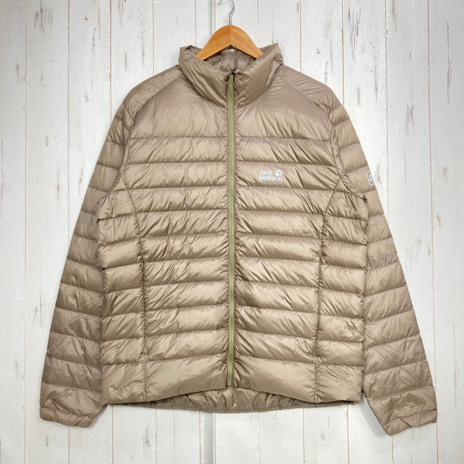 ✉️Men's M ベージュ系 Jackwolfskin ( ジャックウルフスキン ) ストームロック ライトウェイト ダウン ジャケット Stormlock Light Weight Down Jacket High Quality Dow 5,821円