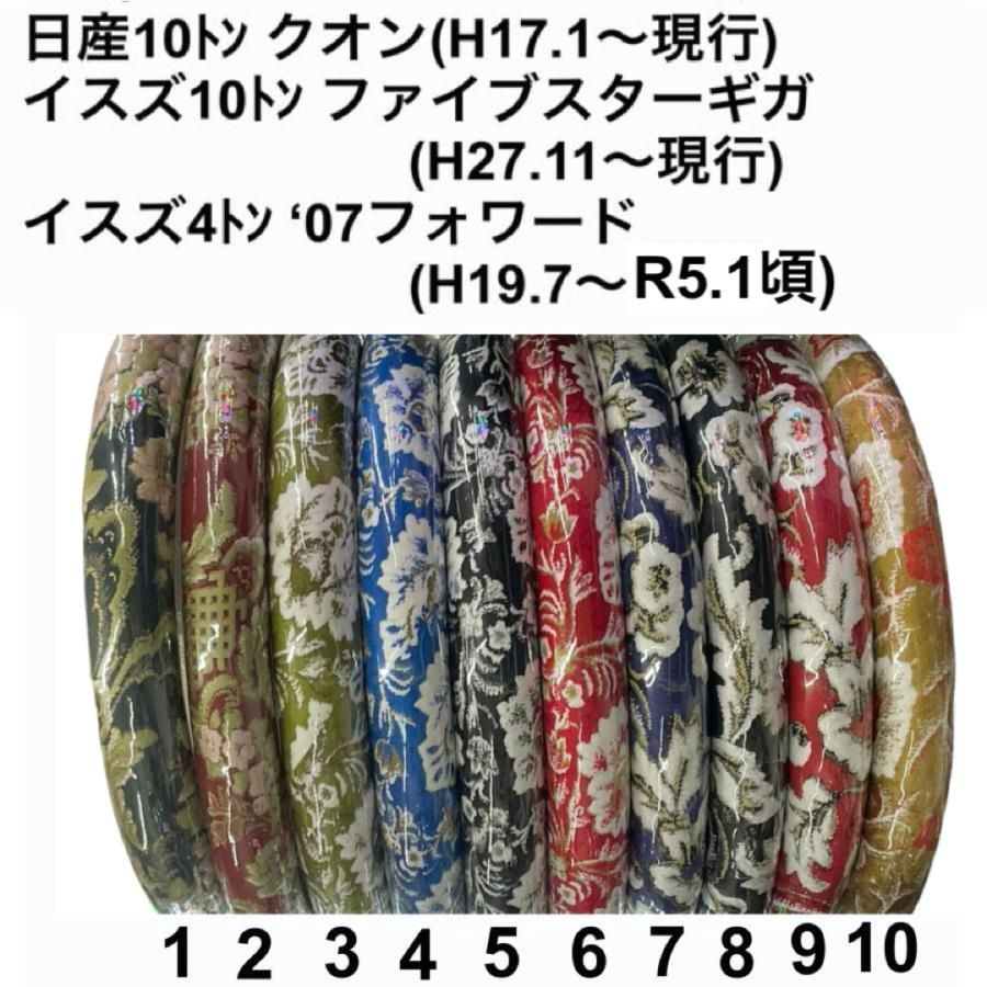 【送料無料】46センチ ’07フォワード ファイブスターギガ クオン　ハンドルカバー 極太 金華山 デコトラ 日本製　日産　UD 大型　イスズ　トラック用品　ダンプ車