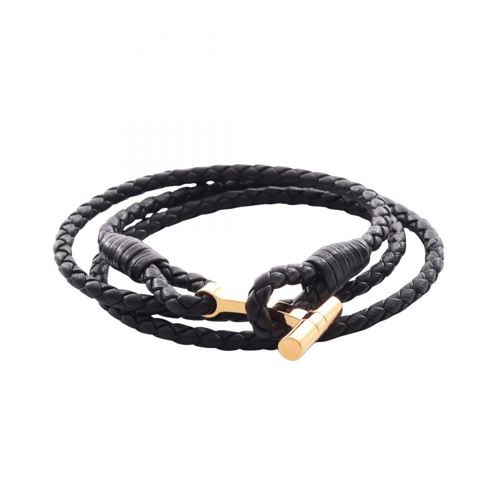 トムフォード TOM FORD ブレスレット T JM005ICL002GNAAL ブラック レザー GP（ゴールドメッキ） ブレスレット メンズ 新品