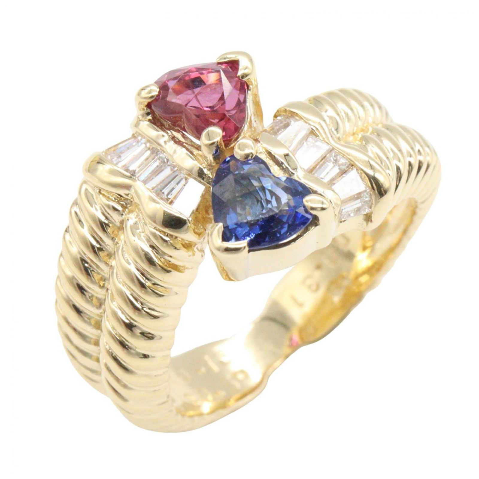 ジュエリー JEWELRY リング・指輪 マルチリング ﾏﾙﾁ 8.8g #11.5 K18（イエローゴールド） ダイヤモンド マルチリング レディース Used A