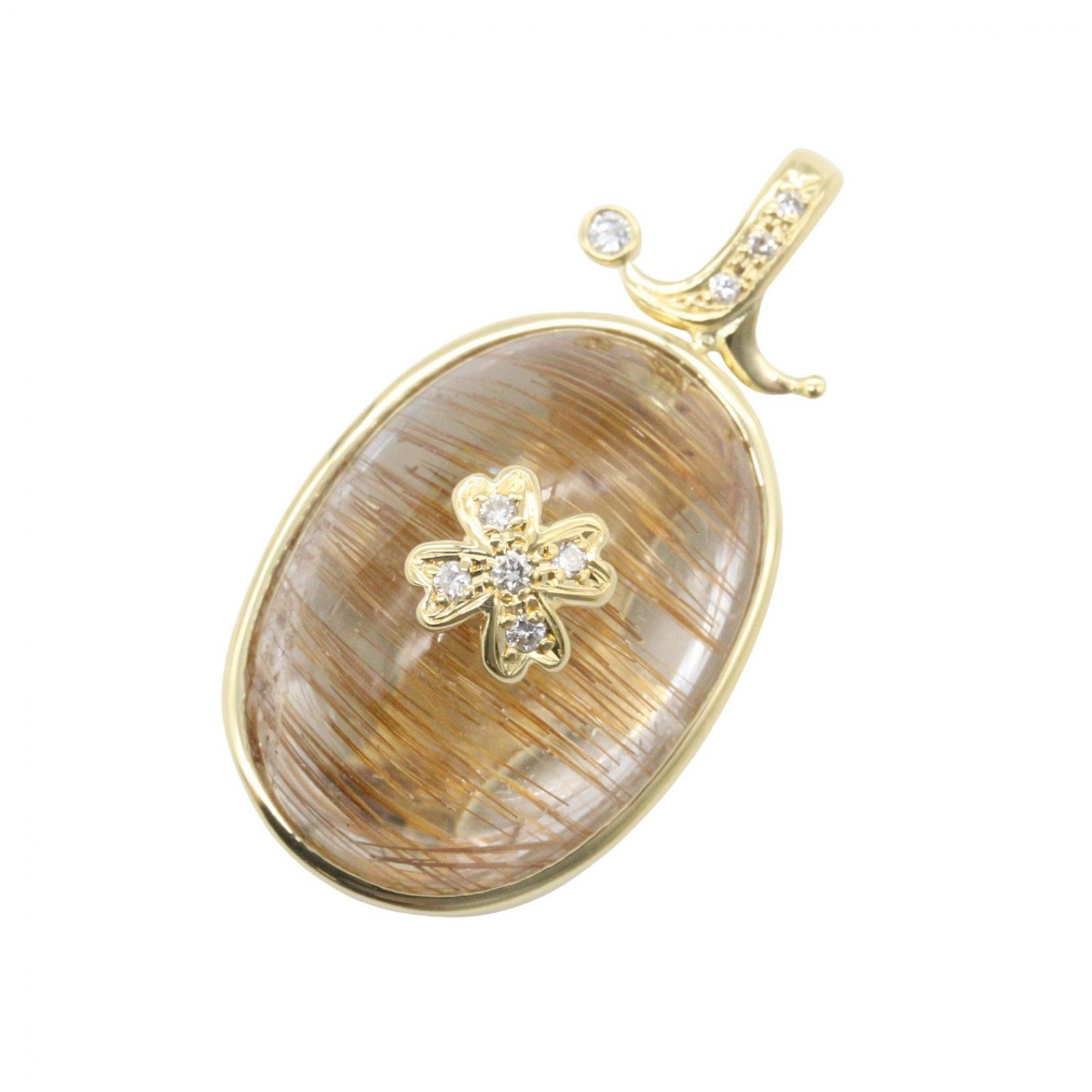 ジュエリー JEWELRY ペンダントトップ ルチルクォーツ トップ ﾙﾁﾙｸｫｰﾂ 14.4g K18（イエローゴールド） ダイヤモンド ルチルクォーツ トップ レディース