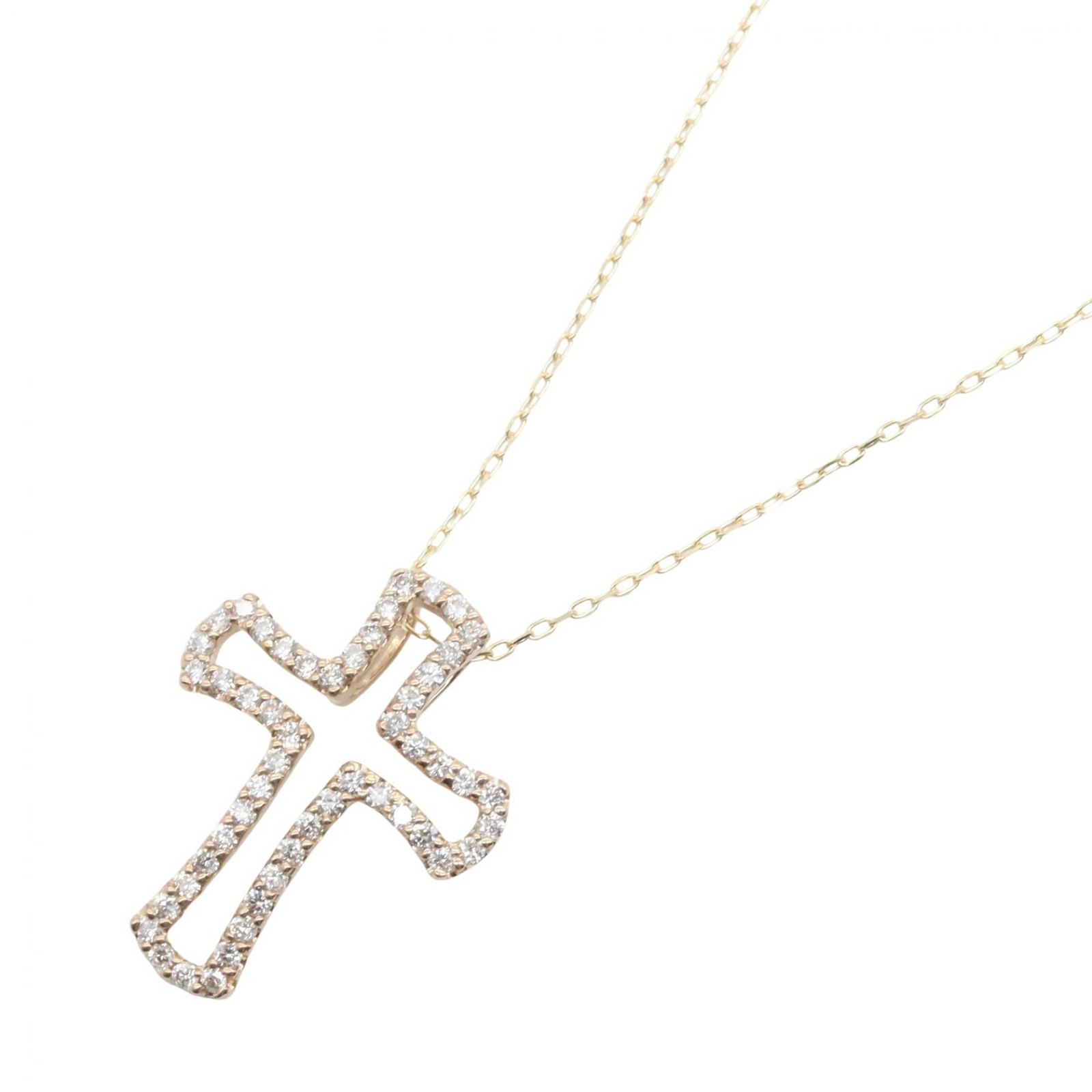 ジュエリー JEWELRY ネックレス ダイヤネックレス ﾀﾞｲﾔ 3.9g 首回り36/40㎝ K18PG（ピンクゴールド） ダイヤモンド ダイヤネックレス レディース Used A