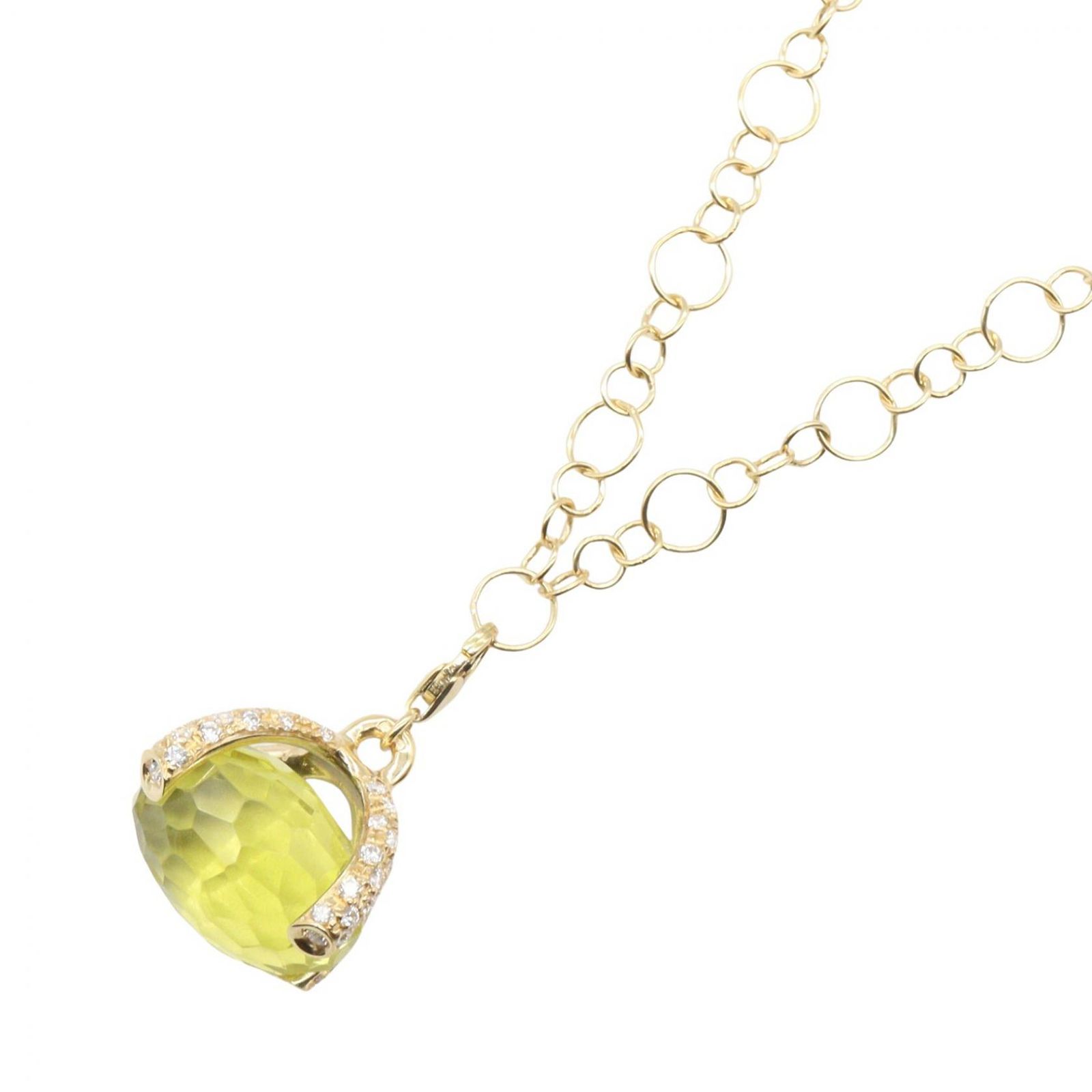 ジュエリー JEWELRY ネックレス ダイヤモンド ネックレス ダイヤ 9.5g 首回42cm K18(イエローゴールド) ダイヤモンド ネックレス レディース Used A