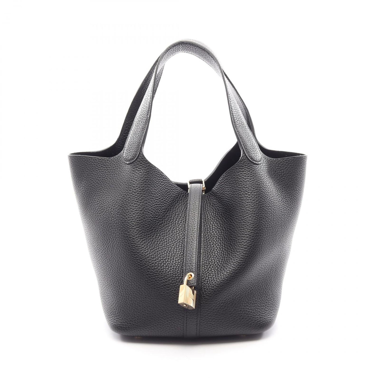 エルメス HERMES ハンドバッグ ピコタンロックMM ブラック レザー ピコタンロックMM ブラック レディース Used A