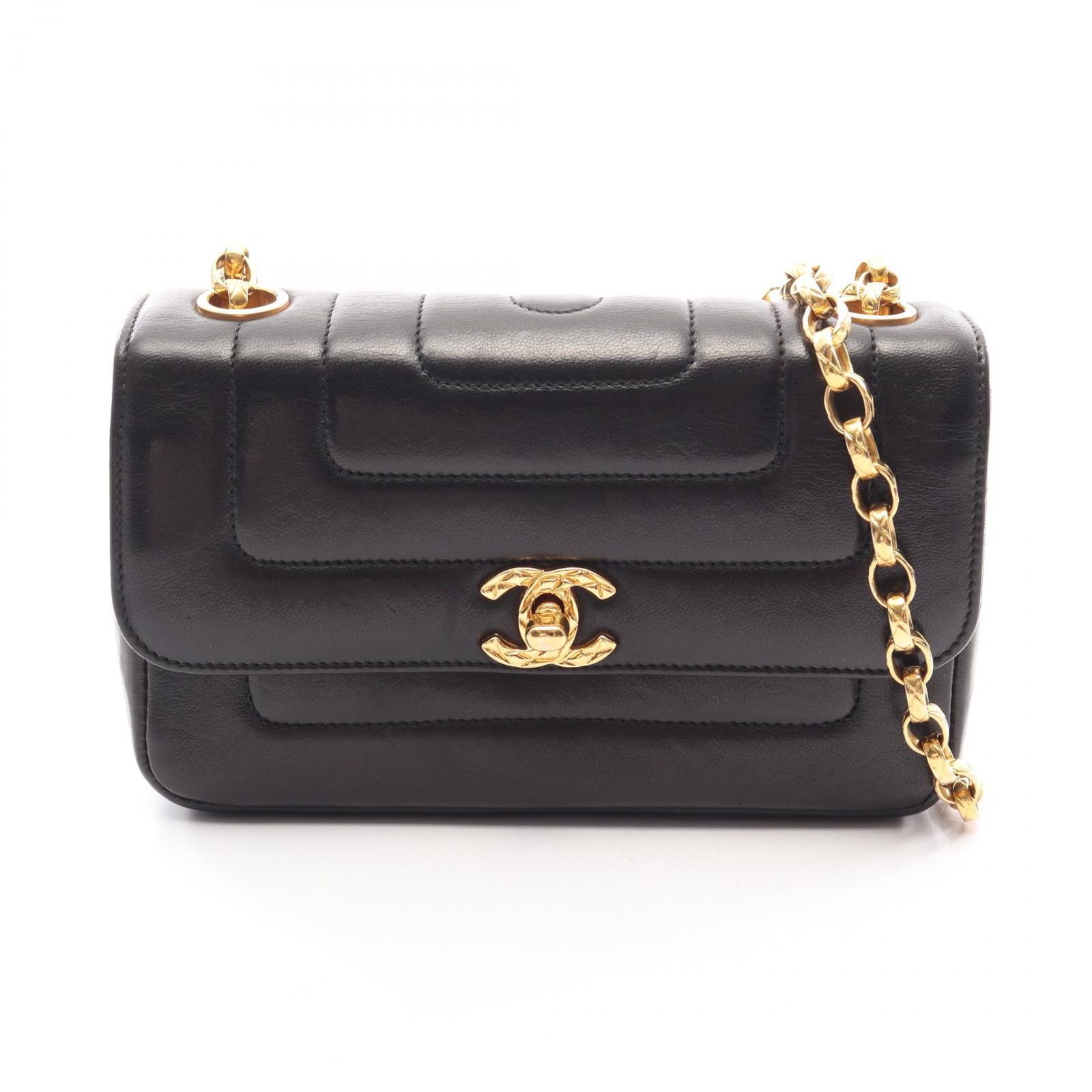シャネル CHANEL ショルダーバッグ マドモアゼル ミニ ブラック ラムスキン（羊革） マドモアゼル ミニ チェーンショルダー レディース Used A
