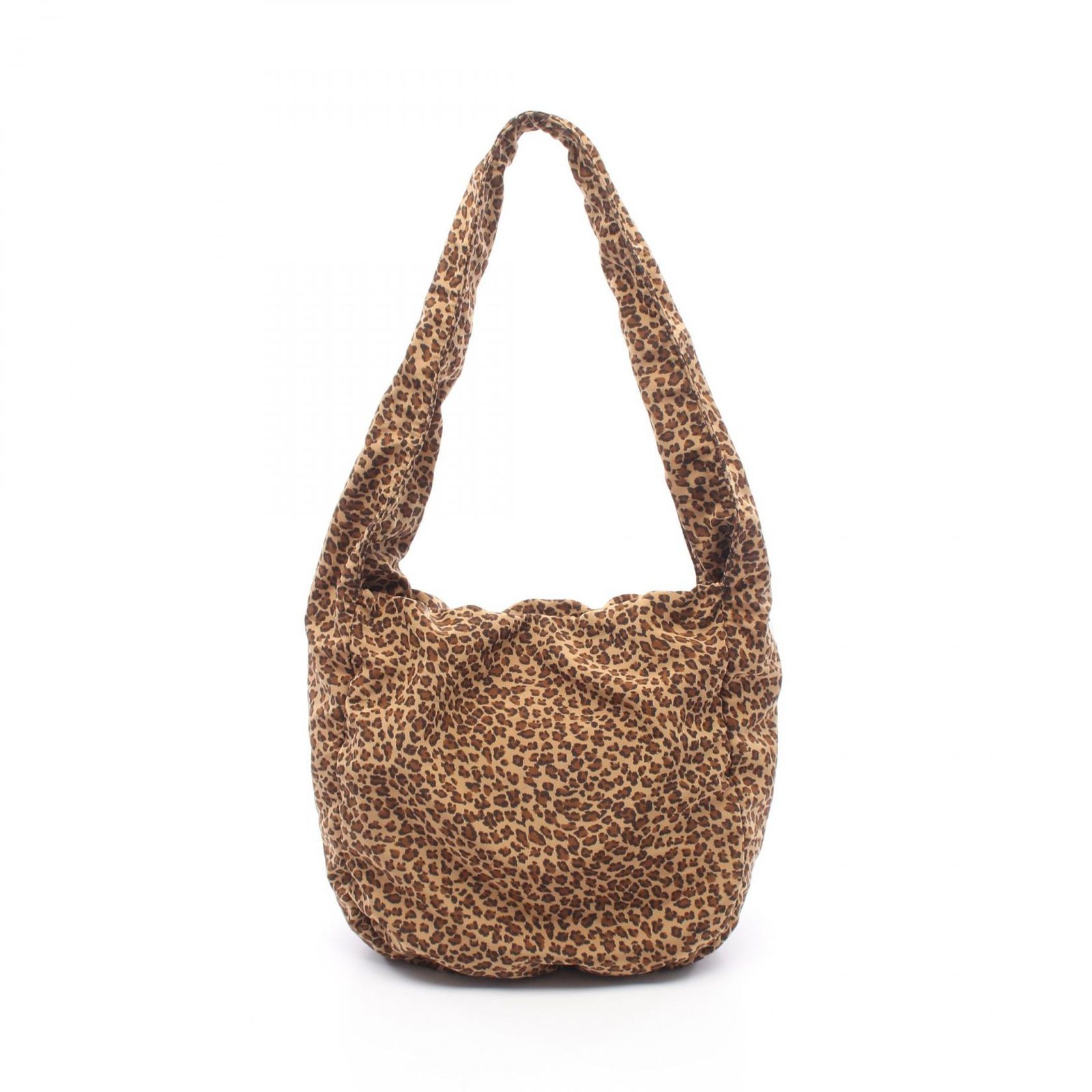 ボッテガヴェネタ BOTTEGA VENETA ショルダーバッグ レオパード ブラウン/ダークブラウン ナイロン レオパード ショルダー レディース Used B