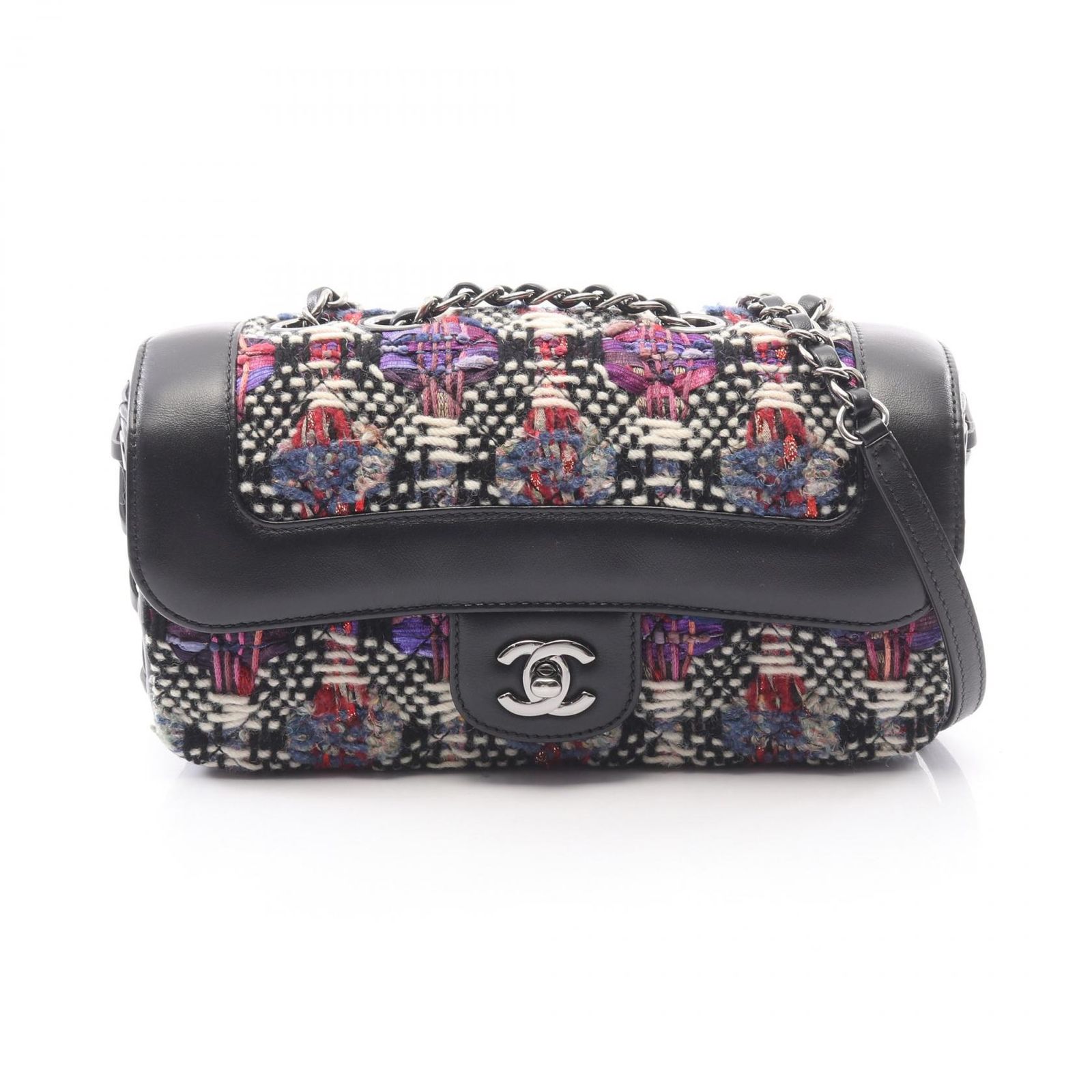 シャネル CHANEL ショルダーバッグ マトラッセ ブラック/マルチ ファブリック ラムスキン（羊革） マトラッセ チェーンショルダー レディース Used A