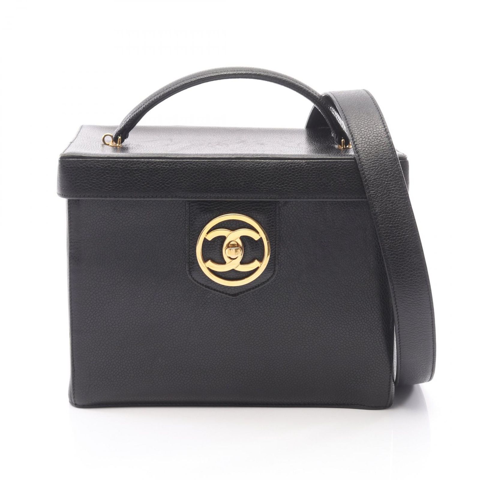 シャネル CHANEL ハンドバッグ ビコローレ ココマーク 2WAY ブラック キャビアスキン(グレインドカーフ) ココマーク バニティ 2wayチェーンショルダー レディース