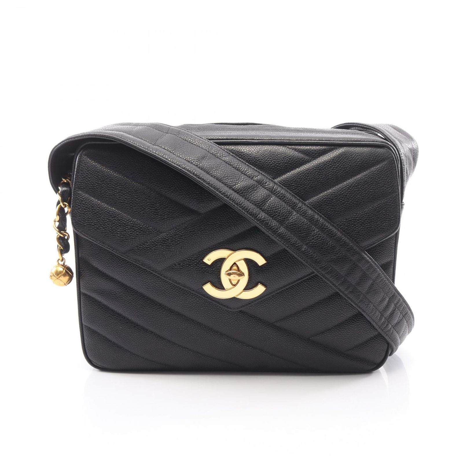 シャネル CHANEL ショルダーバッグ バイアスステッチ ブラック