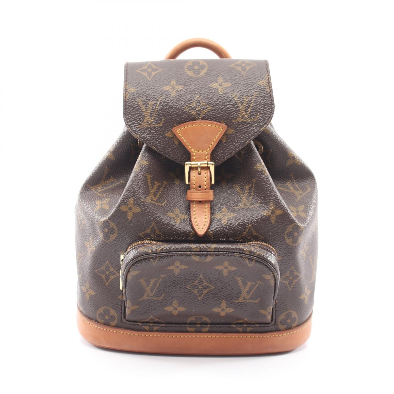ルイ・ヴィトン LOUIS VUITTON リュックサック バックパック ミニモンスリ M51137 PVCコーティングキャンバス レザー ミニ・モンスリ レディース Used B