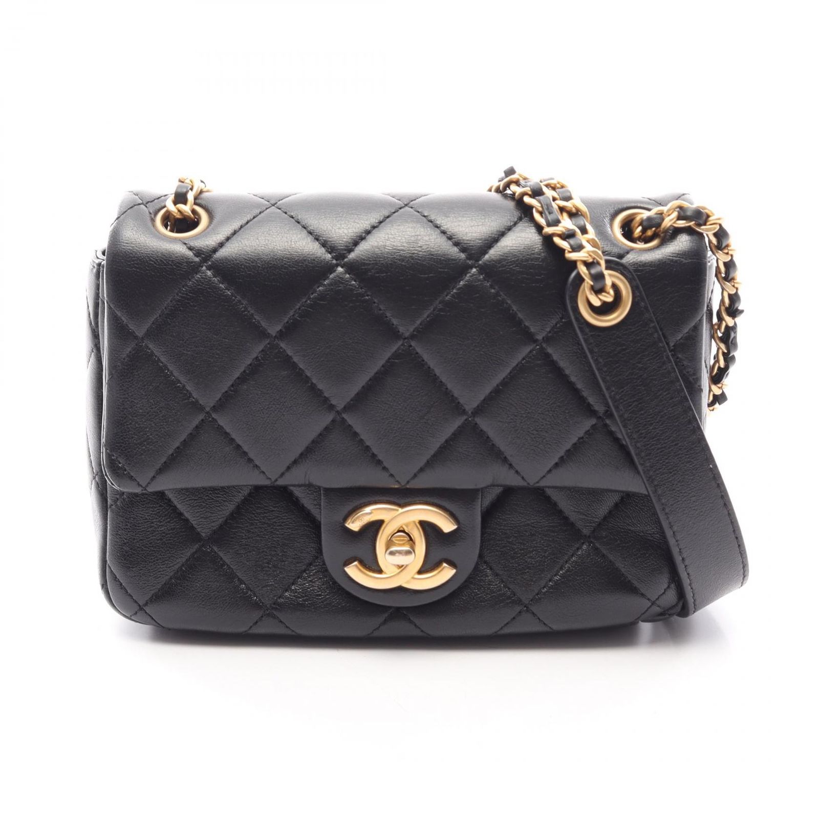 シャネル CHANEL ショルダーバッグ マトラッセ ミニ ブラック