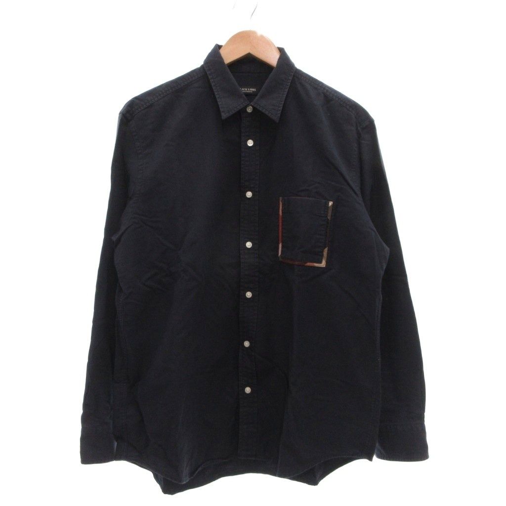 ブラックレーベルクレストブリッジ BLACK LABEL CRESTBRIDGE シャツ 長袖 胸ポケット チェック L ネイビー /MG