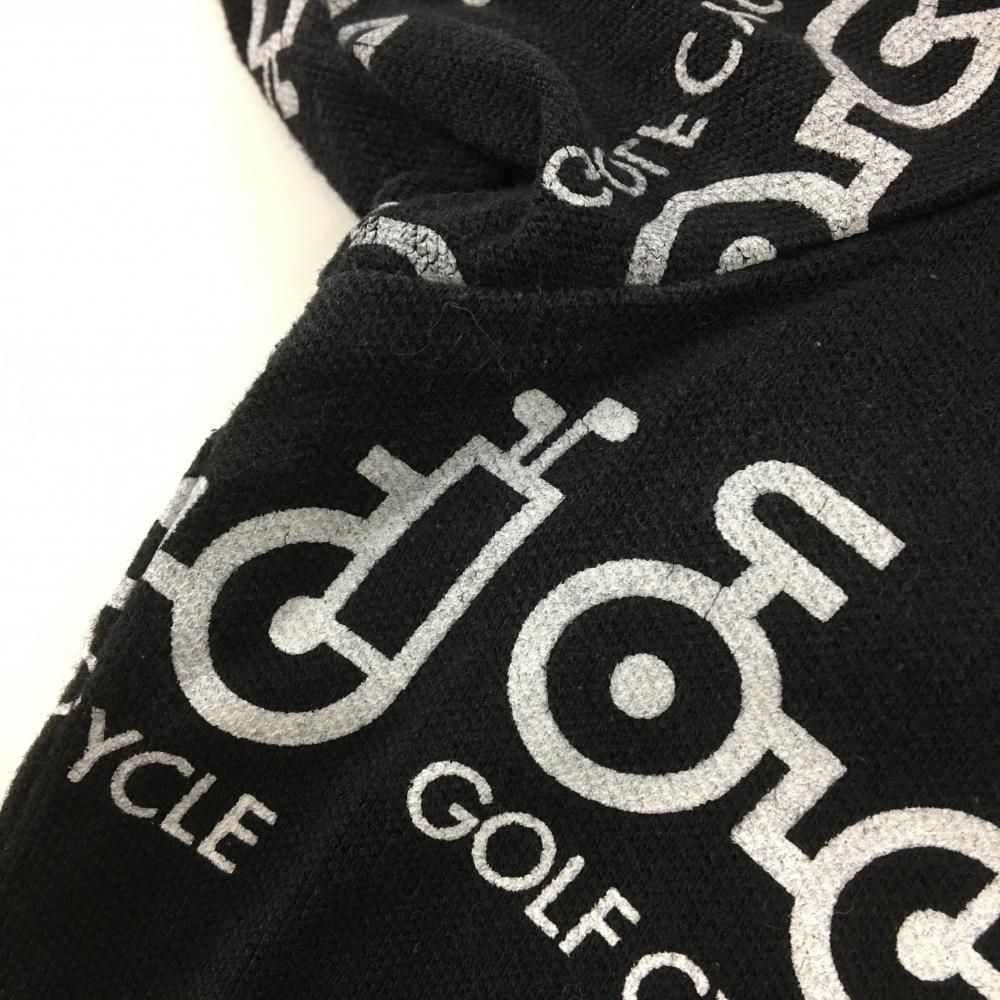美品】木梨サイクル 半袖ポロシャツ 黒×白 総柄 メンズ XL ゴルフ 