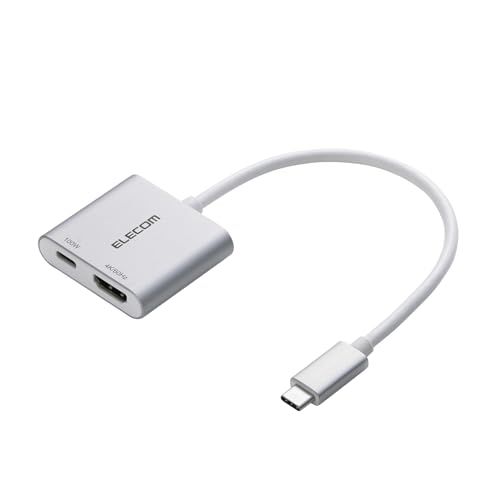 エレコム USB Type-C HDMI 変換アダプタ 4K/60Hz 100W PD対応 充電しながら 拡張・複製モード 【電源不要・設定不要】 シルバー ECAD-CHDMI100SVt 304f08dd