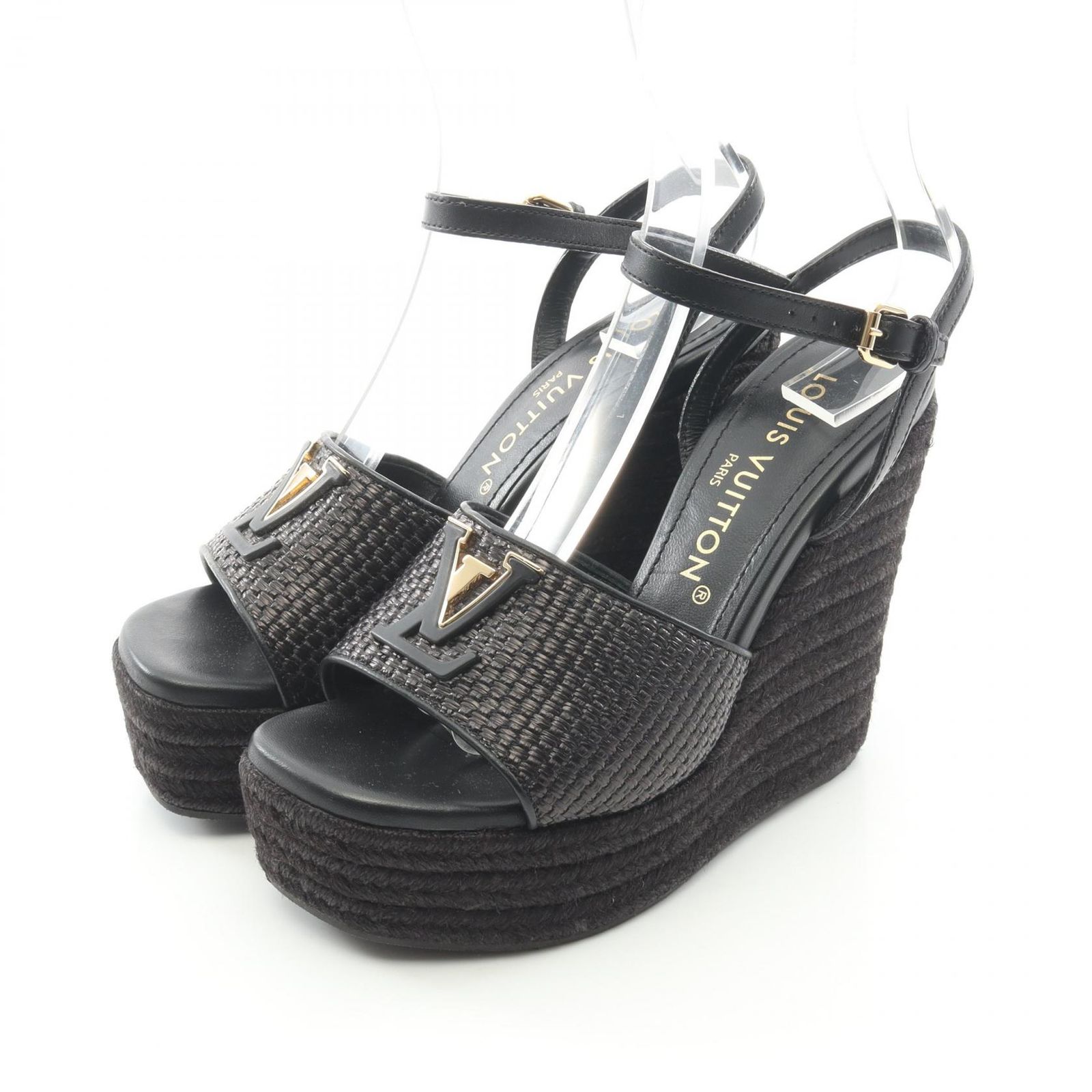 ルイ・ヴィトン LOUIS VUITTON サンダル LVマレ レザー 靴 レディース Used B