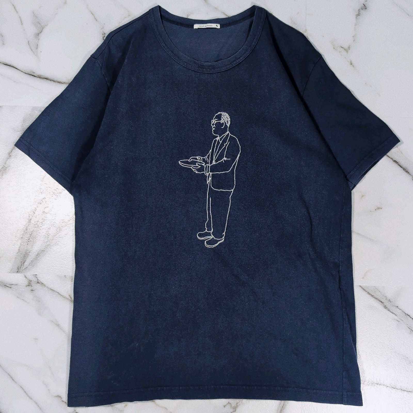 mina perhonen おじさん刺繍 鬼フェード S/S TEE L ネイビー 7,385円