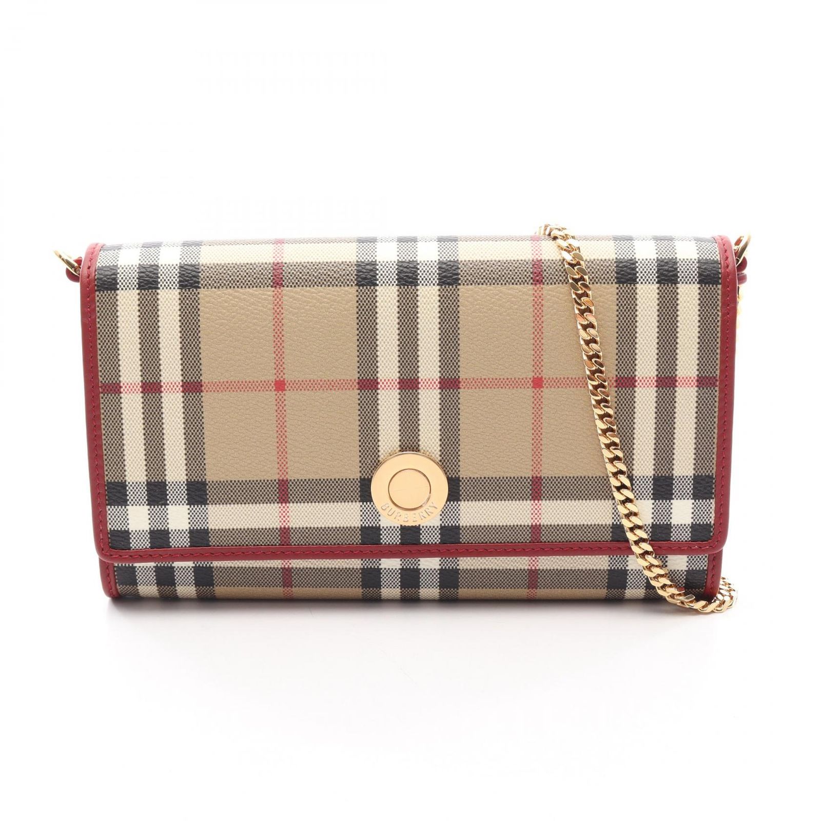 バーバリー BURBERRY ショルダーバッグ ノバチェック 8116321 ベージュ PVCコーティングキャンバス レザー ウォレット ショルダーバッグ レディース 新品
