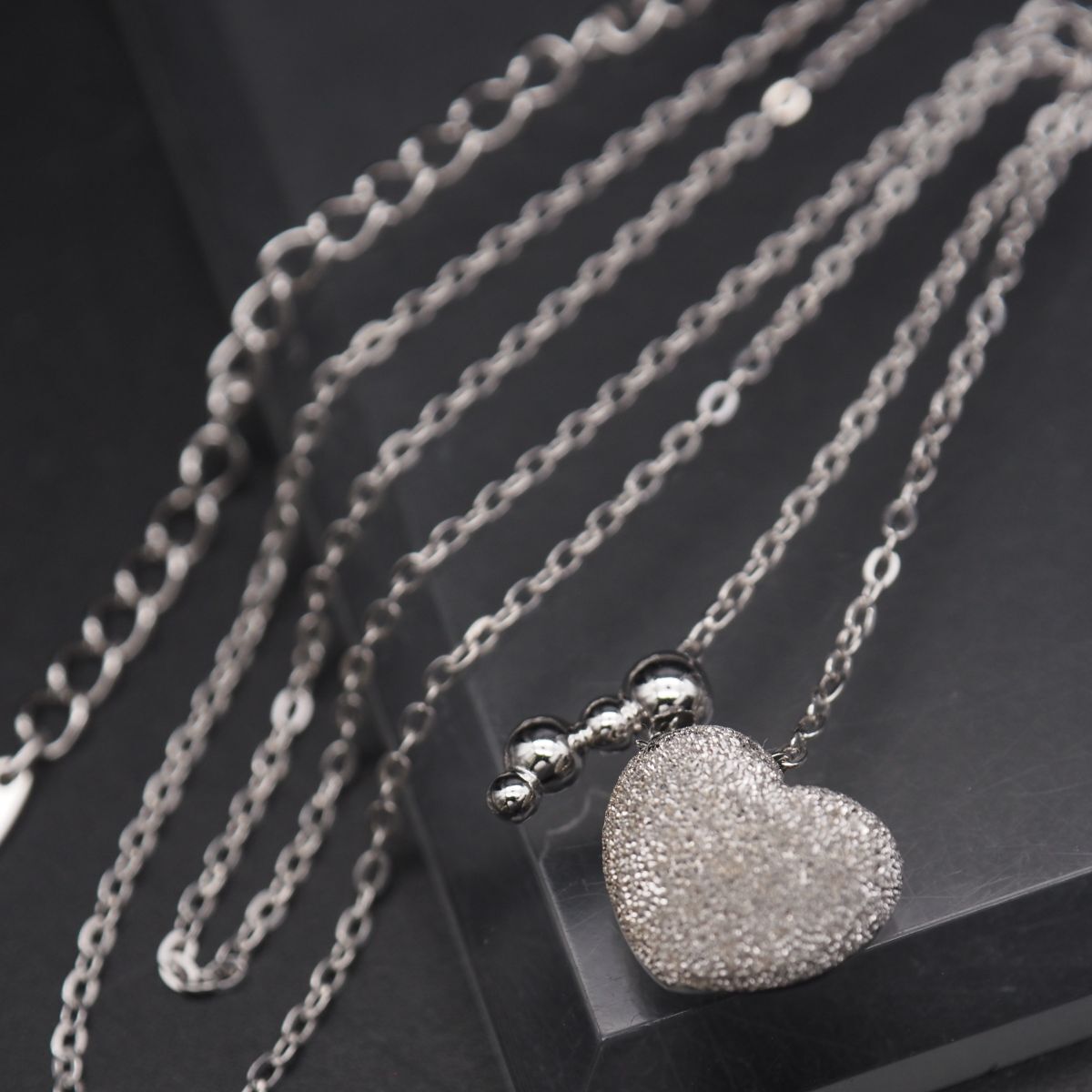 W363 ヴィンテージ STERLING S925刻印 ペンダント ネックレス ハート デザイン シルバー