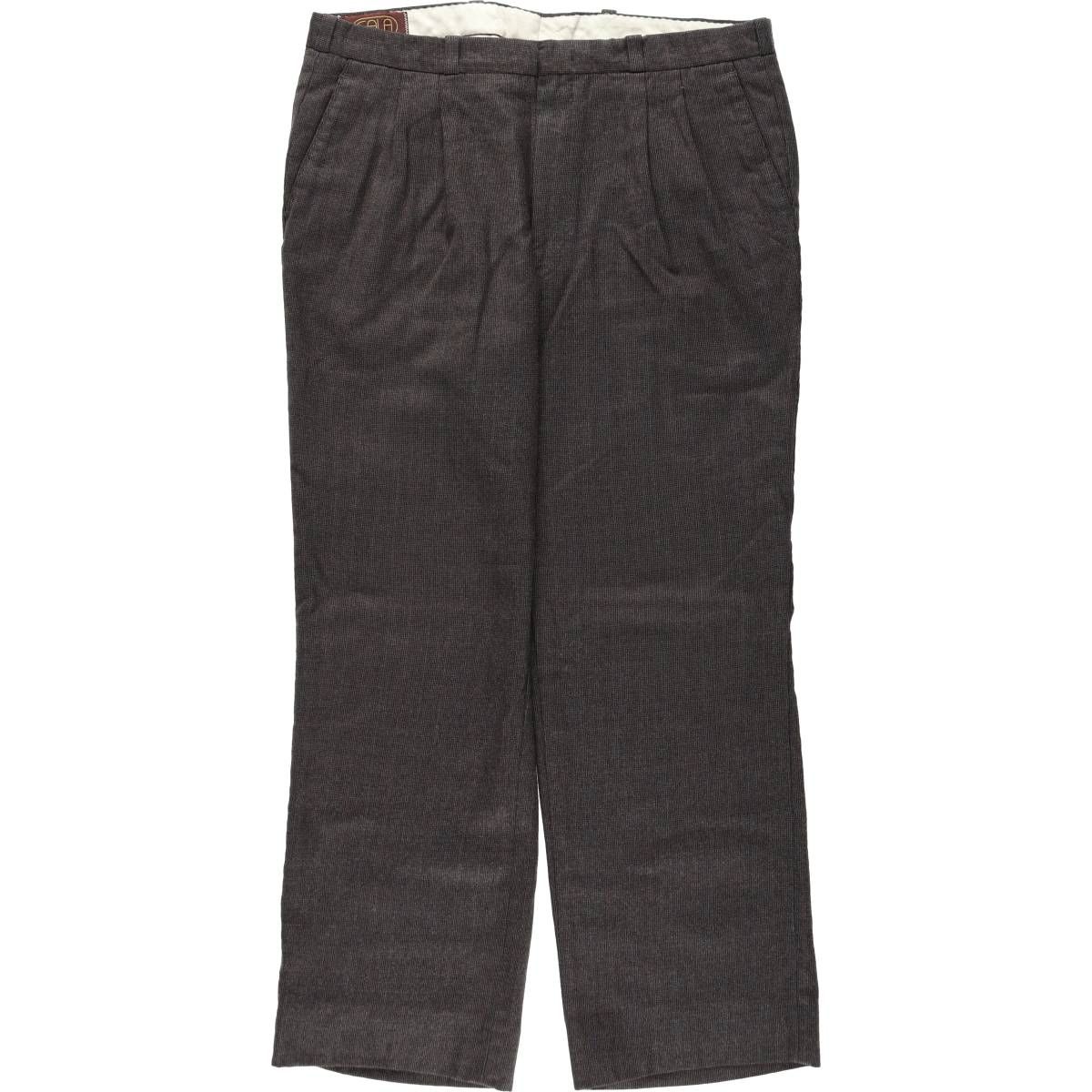 古着 GALA チェック柄 ツータック ウールパンツ スラックス カナダ製 メンズw35相当/eaa619357