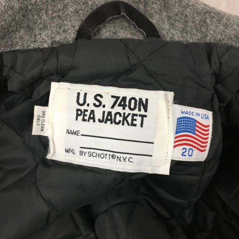 SCHOTT ショット U.S.740N PEA JACKET 20 ピーコート グレー コート