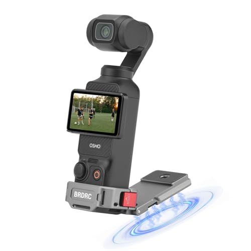 BRDRC Osmo Pocket 3 4 拡張アダプター磁気マウント, マグネットマウントデスクトップスタビライザーマウントアクセサリー, コールドシューマウント付き、アクションクイックリリースと互換性ありe