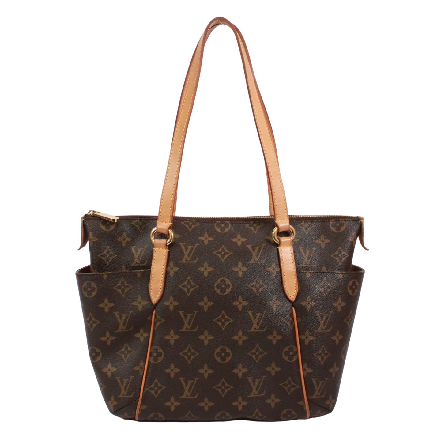 LOUIS VUITTON トータリーPM モノグラム レザー×PVC ブラウン トートバッグ ゴールド M56686