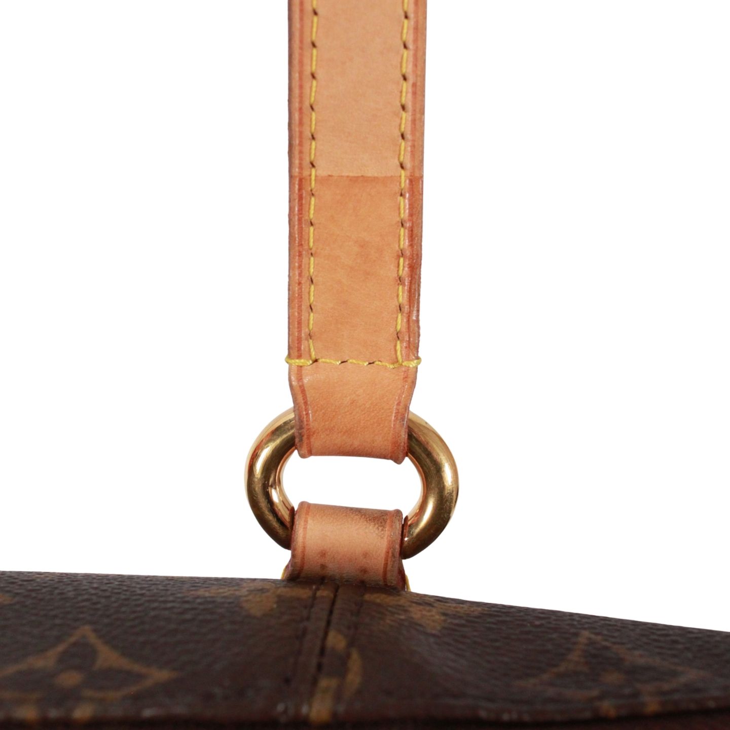 LOUIS VUITTON トータリーPM モノグラム レザー×PVC ブラウン トート 