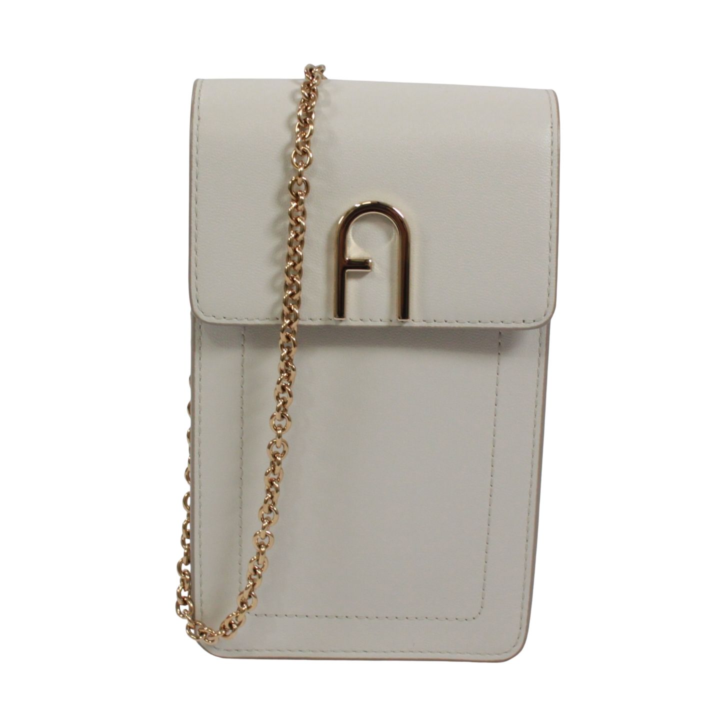FURLA FLOW レザー ホワイト ショルダーバッグ ゴールド WE00543 BX2045 1704S