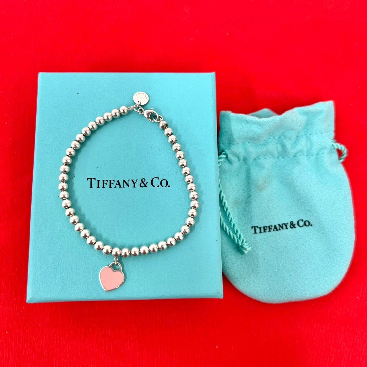 極 美品 箱 袋付 TIFFANY&Co. ティファニー リターントゥ ハートタグ ブレスレット ロゴ シルバー925 ボールチェーン アクセサリー 23547