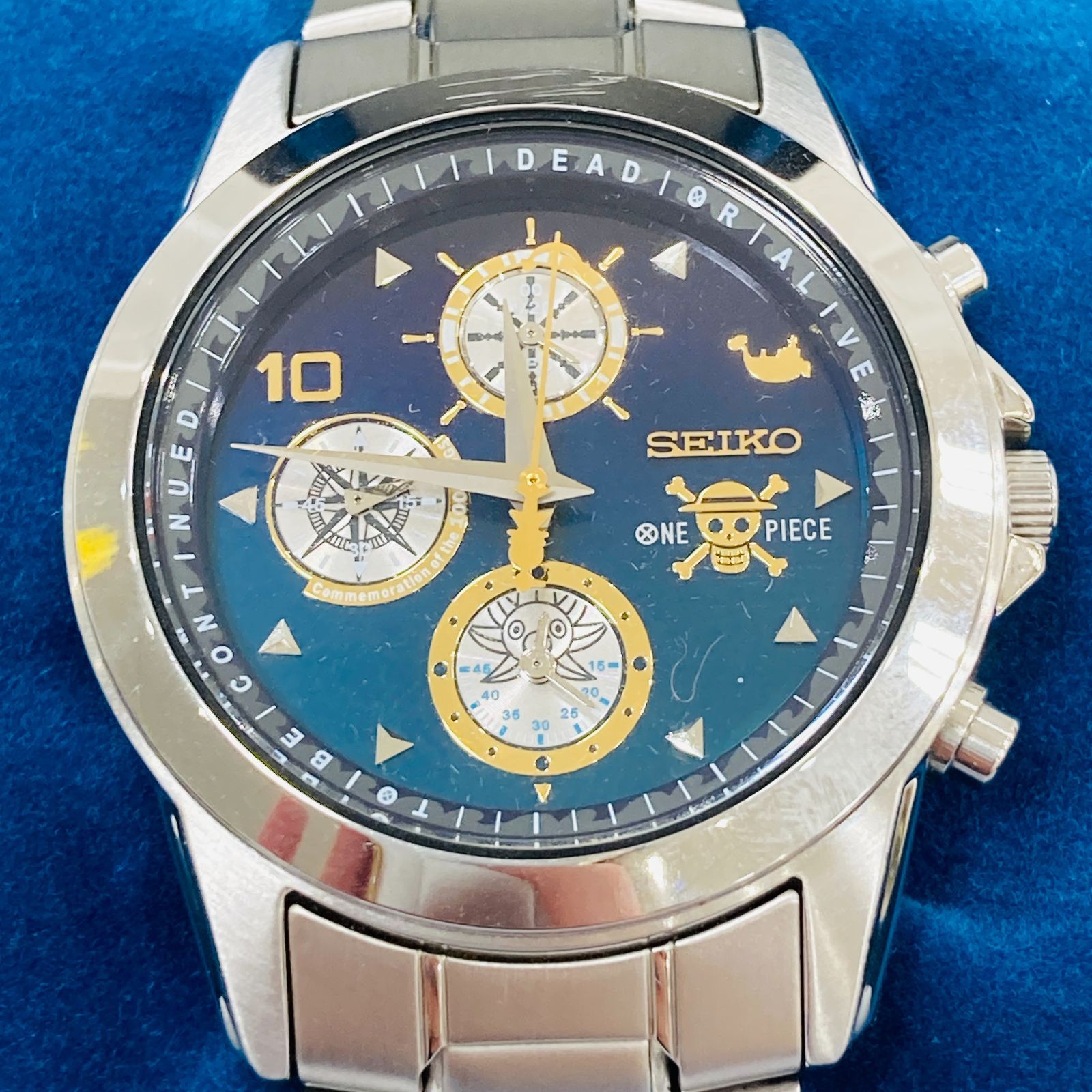 A【稼働品】ワンピース ONE PIECE 1000話記念モデル SEIKO 箱•取扱説明書•調整コマ付き 腕時計