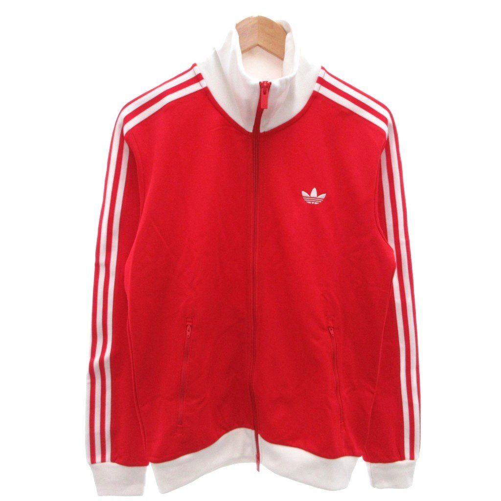 アディダス adidas タグ付き CLASSIC TRACK TOP トラックジャケット ブルゾン トレフォイル M 赤 レッド KE3525 /FF