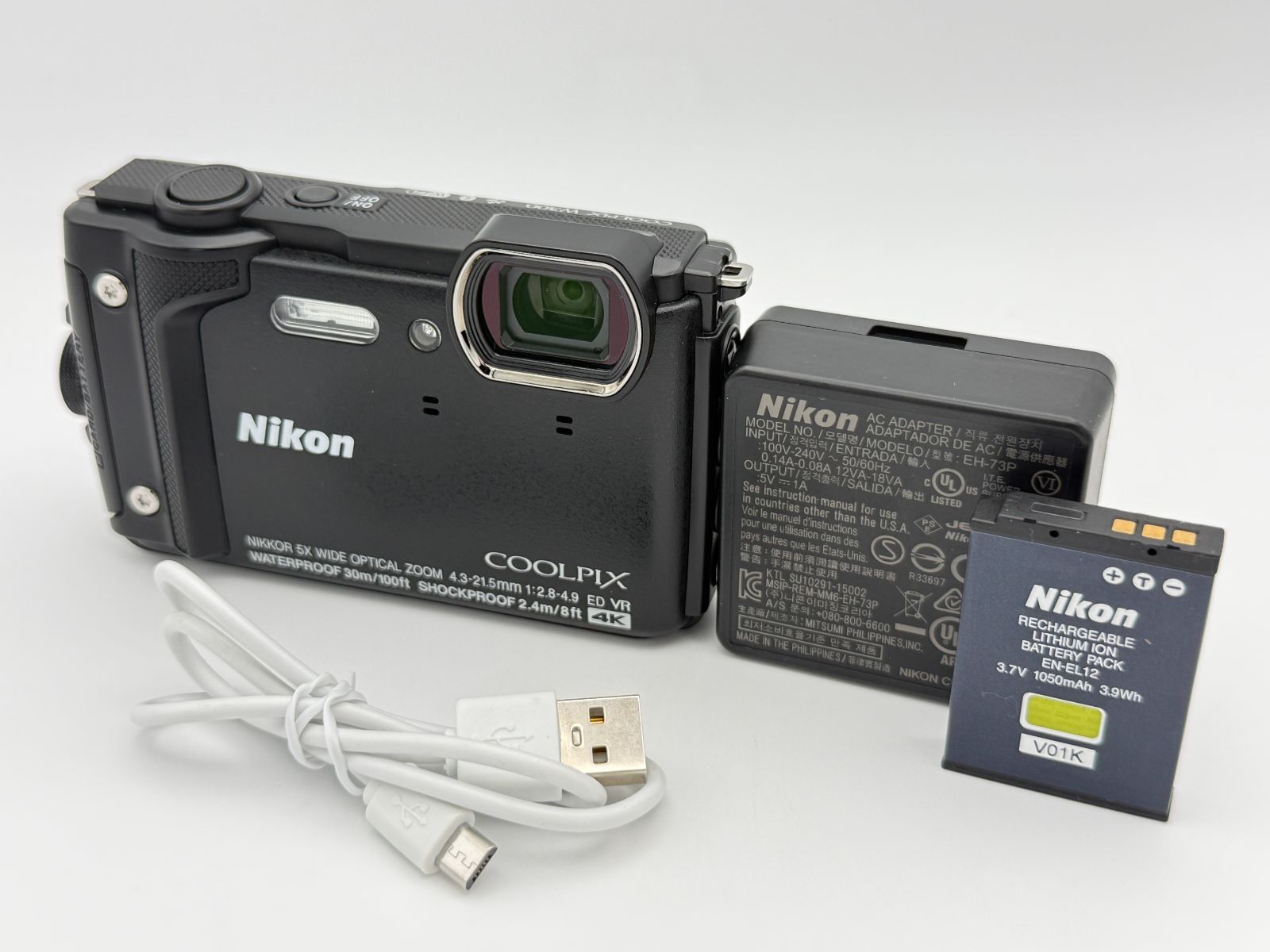 【極上美品】Nikon COOLPIX W300 ブラック ニコン クールピクス デジタルカメラ 防水 耐寒 防塵