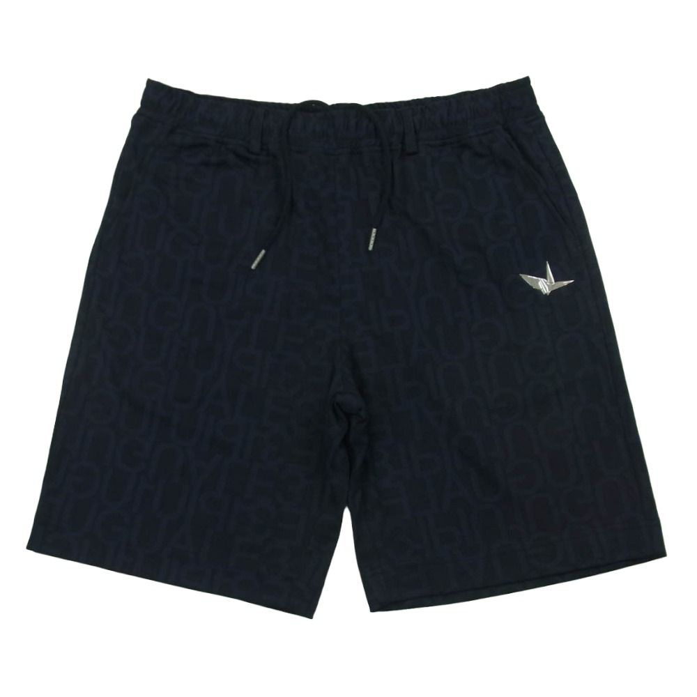 1piu1uguale3 ウノピュウノウグァーレトレ GRP135 POE476 SHORT PANTS ロゴ総柄 ショーツ ショート パンツ ハーフパンツ ダークネイビー系 XL VI 6【中古】