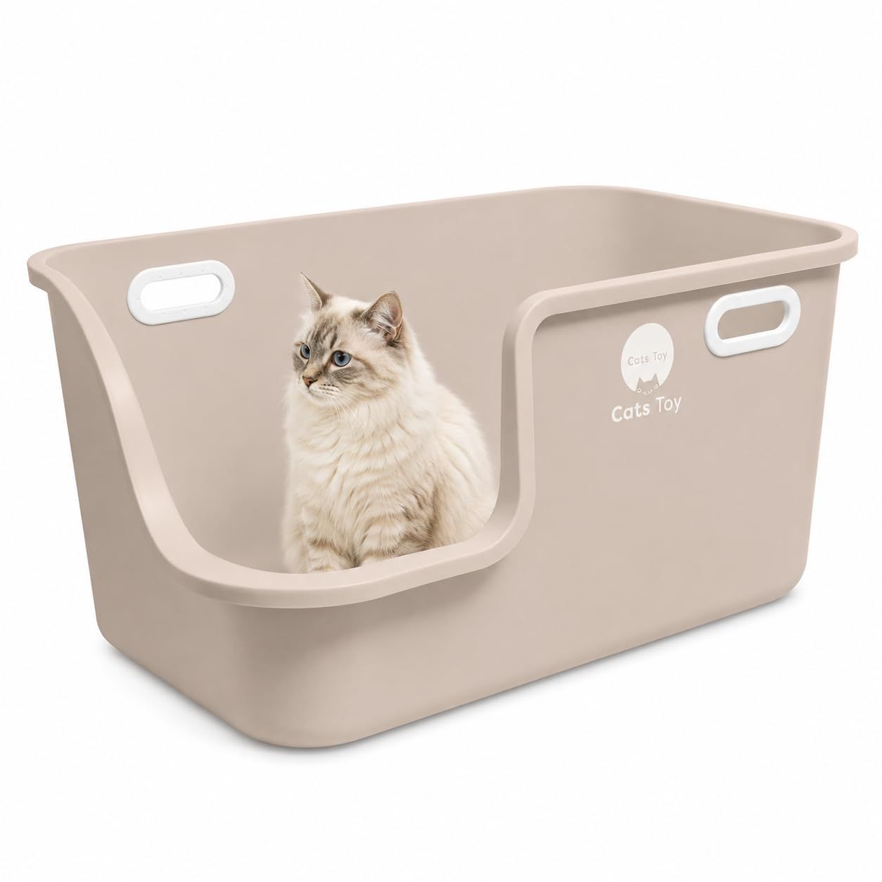 猫トイレ 大型トイレ 65サイズ 82サイズ 猫トイレ 大きい 飛散防止 おしゃれ キャッツトイトイレ猫 トイレ 猫トイレ 猫 トイレ 大型 猫のトイレ 猫砂盆 ネコ トイレ (65cmアイボリー)ｍａ fede3218