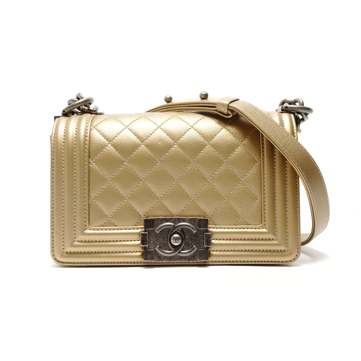 CHANEL シャネル ショルダーバッグ ボーイシャネル スモール キャビア 25番台【中古】