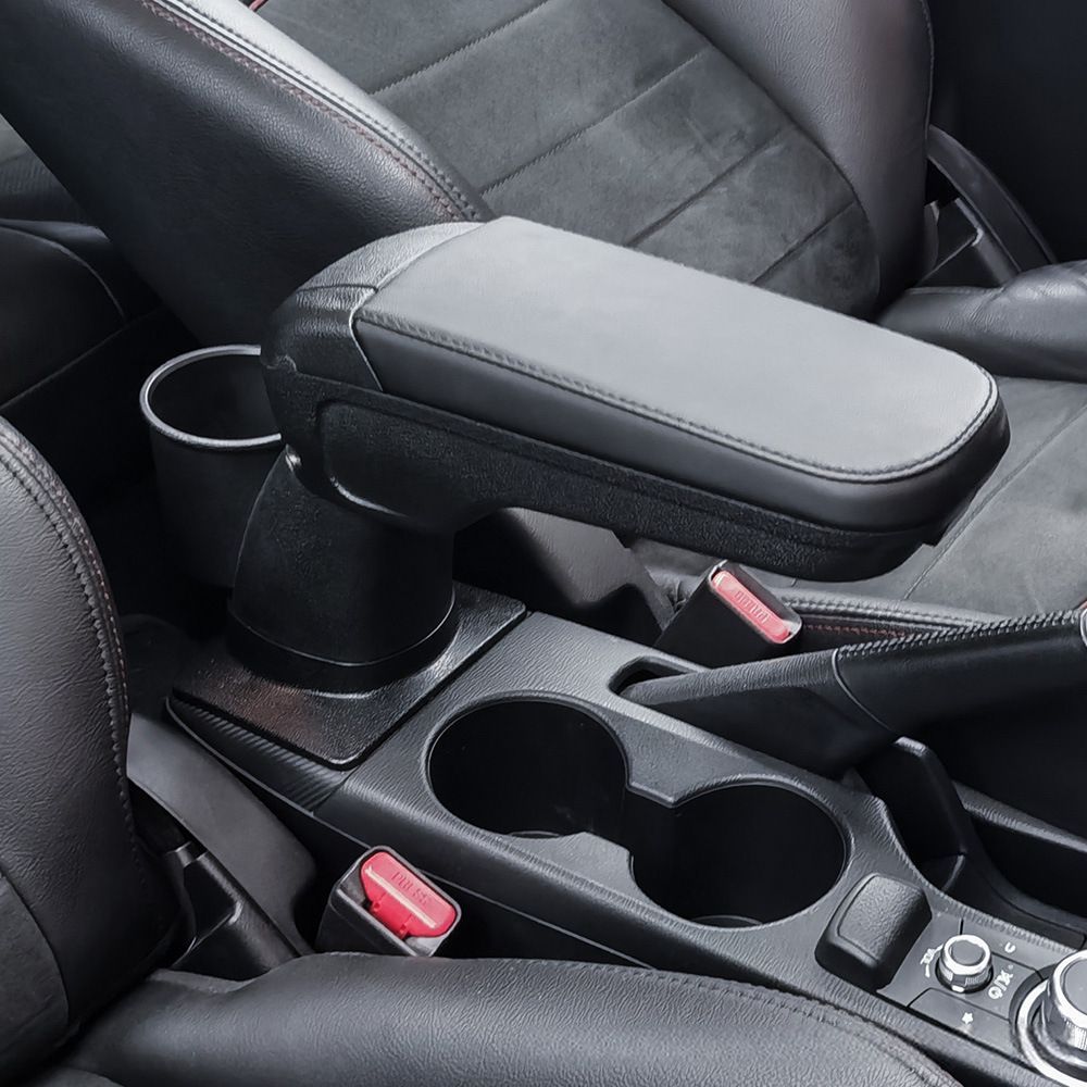 【送料無料】マツダ CX-3 / マツダ2 Mazda CX-3 Mazda2 専用 センターコンソールボックス アームレスト 収納 無加工取付 レザー製 高級感 収納力アップ ドライブ快適 簡単装着 画像参照 1個