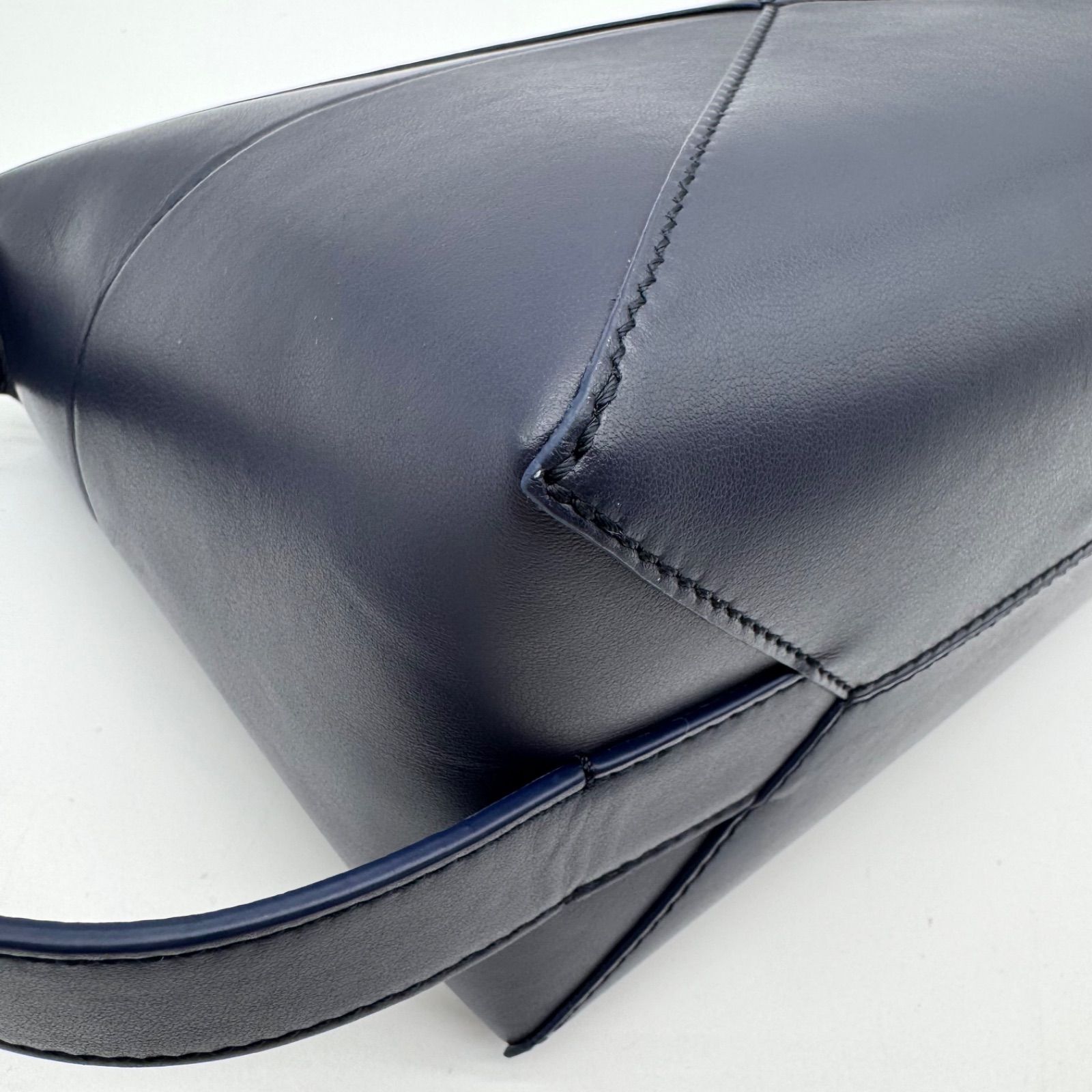 未使用級✨LOEWE ロエベ ハンドバッグ パズルフォルド ウォッシュバッグ レザー ブルー