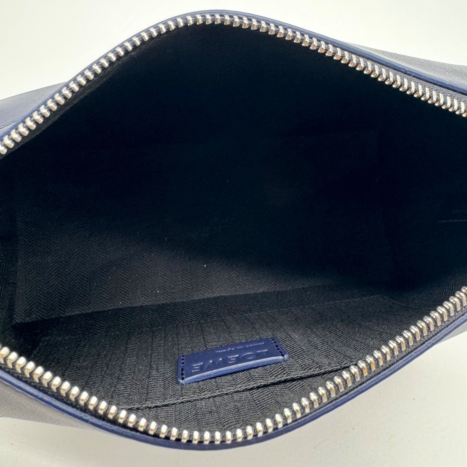 未使用級✨LOEWE ロエベ ハンドバッグ パズルフォルド ウォッシュバッグ レザー ブルー