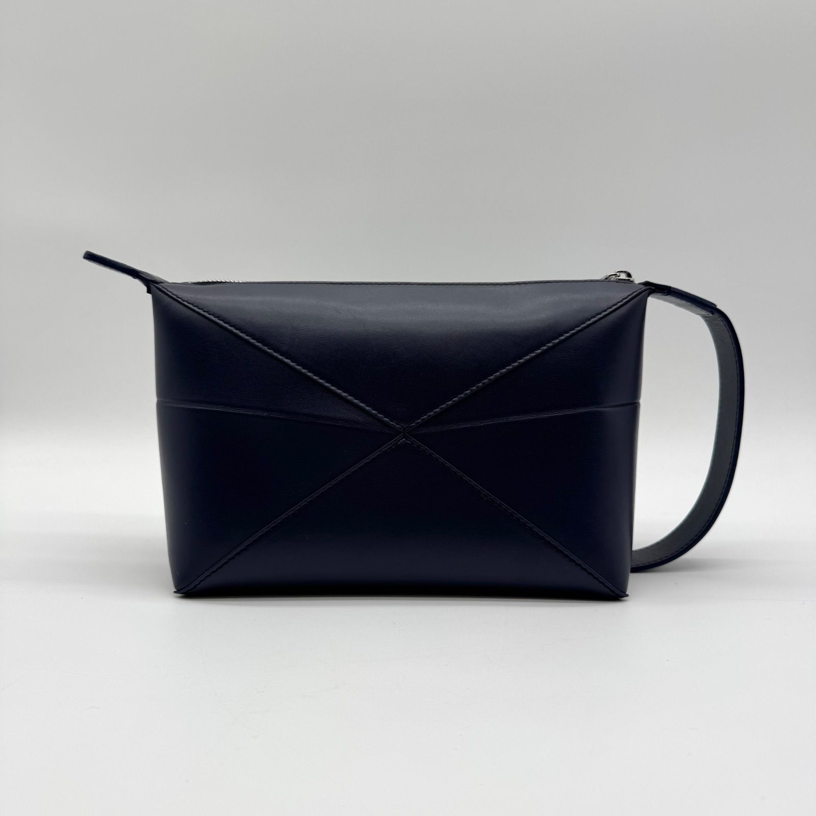 未使用級✨LOEWE ロエベ ハンドバッグ パズルフォルド ウォッシュバッグ レザー ブルー
