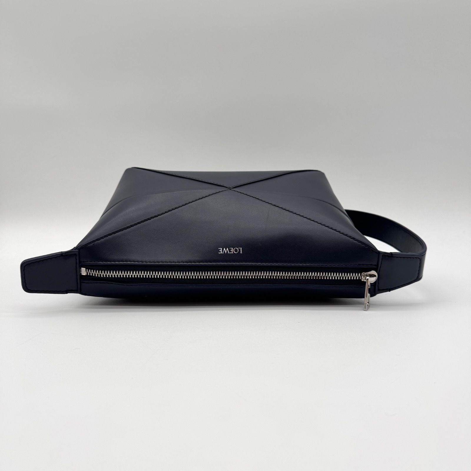未使用級✨LOEWE ロエベ ハンドバッグ パズルフォルド ウォッシュバッグ レザー ブルー