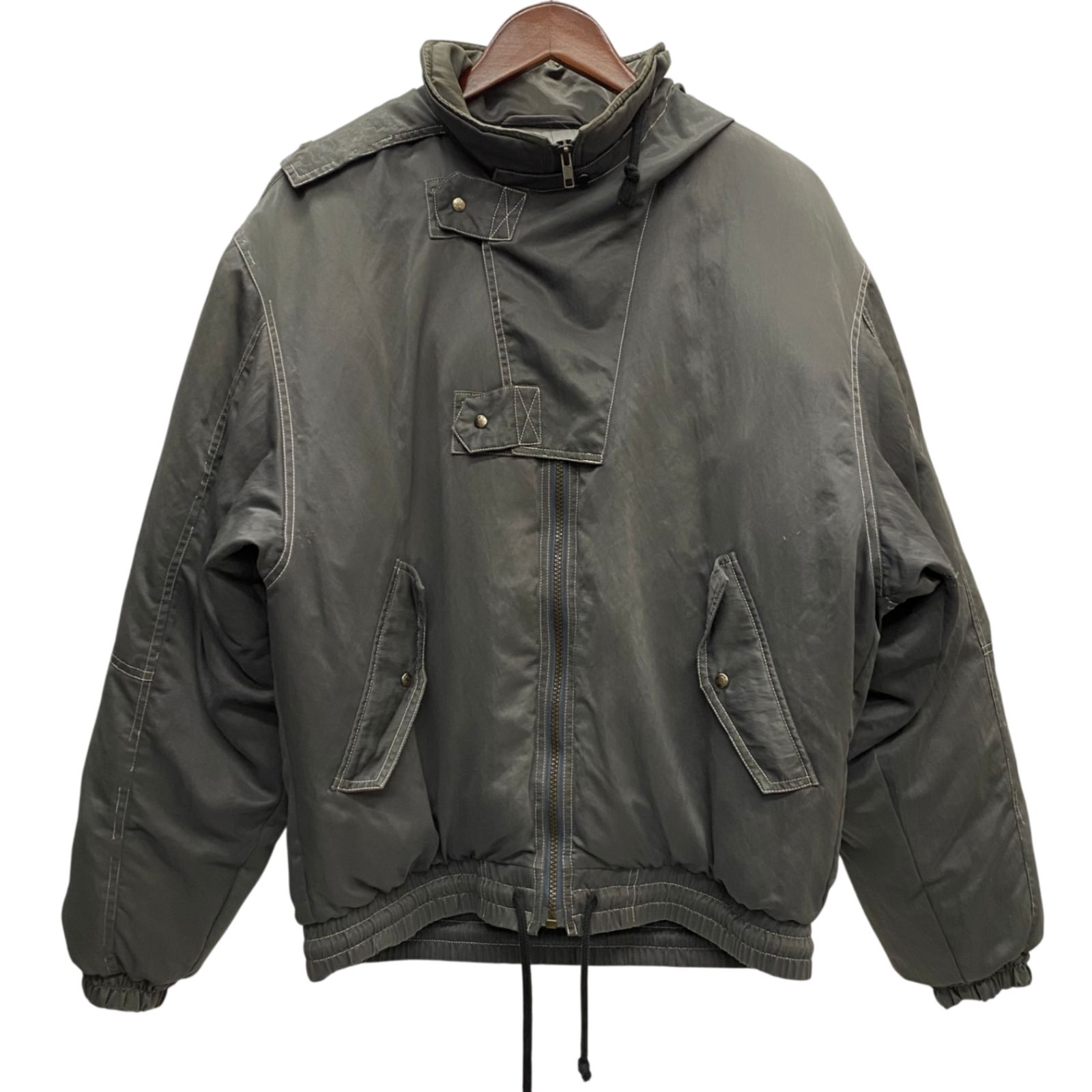 モンクレール MONCLER 80's 90's アシックス期 ナイロンダウン ジャケット グレー 201MT-5996 VB