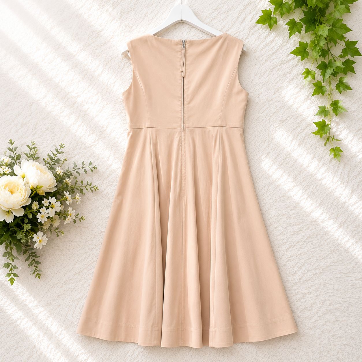 極美品♡フォクシー♡リボンデザイン ワンピース FOXEY NEW YORK フォクシー リボンデザイン ワンピース 40 ベージュ