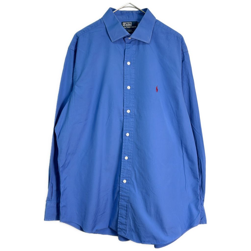Polo by Ralph Lauren ポロ ラルフローレン REGENT 長袖シャツ ブルー(メンズ 17)中古 古着 Y1441