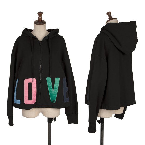 ラブモスキーノLOVE MOSCHINO カラフルパッチジップフーディー 黒他40